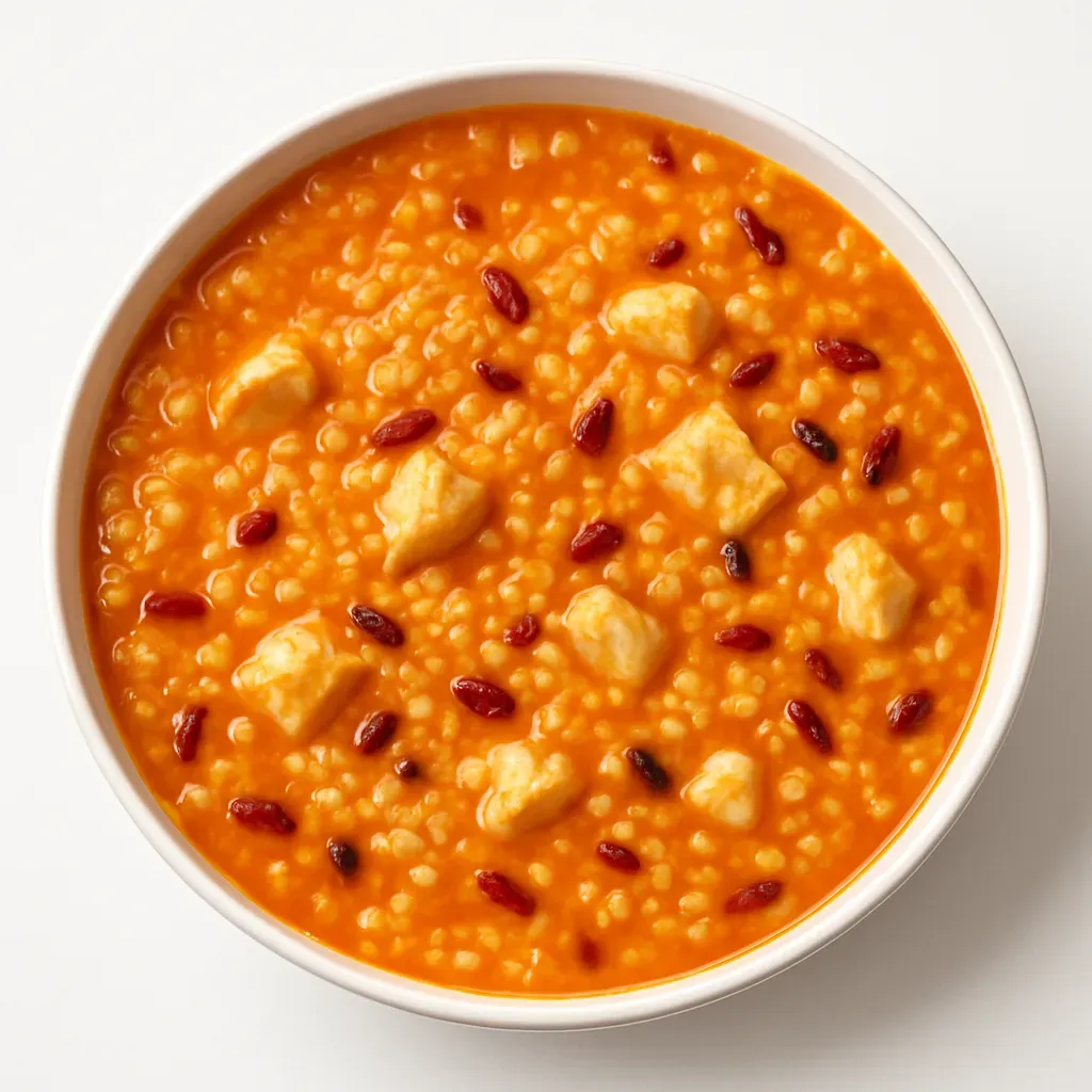 A simple yet delicious one-pot meal that perfectly balances nutrition and flavor, this velvety pearl barley porridge combines the rustic charm of barley with succulent chicken and vibrant vegetables.