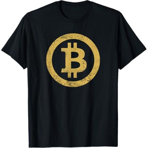 Bitcoin BTC Logo T-Shirt Retro Vintage Distressed T-Shirt image