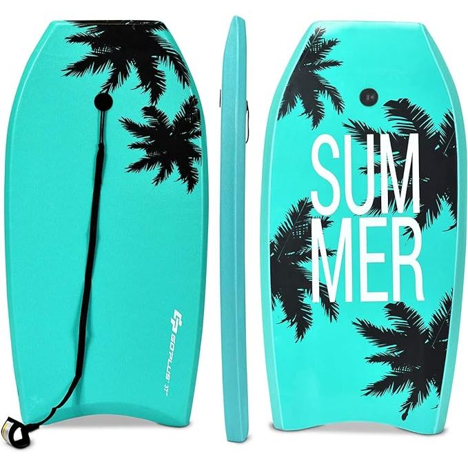 Goplus Boogie Boards are designed for beach enthusiasts who enjoy surfing and catching waves. These body boards come in three different sizes - 41 inches, 37 inches, and 33 inches - to accommodate both kids and adults of various heights and skill levels.