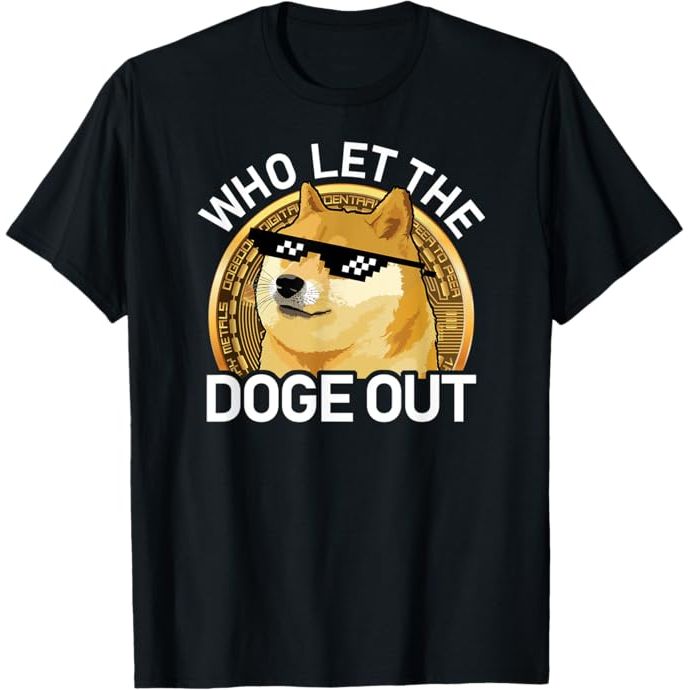 The Dogecoin Shirt Who Let the Doge Out T-Shirt is a popular clothing item in the cryptocurrency community. It features a fun and playful design with the iconic Shiba Inu dog from the Dogecoin logo. The phrase "Who Let the Doge Out" is a play on the song "Who Let the Dogs Out" by the Baha Men, adding an element of humor to the shirt.