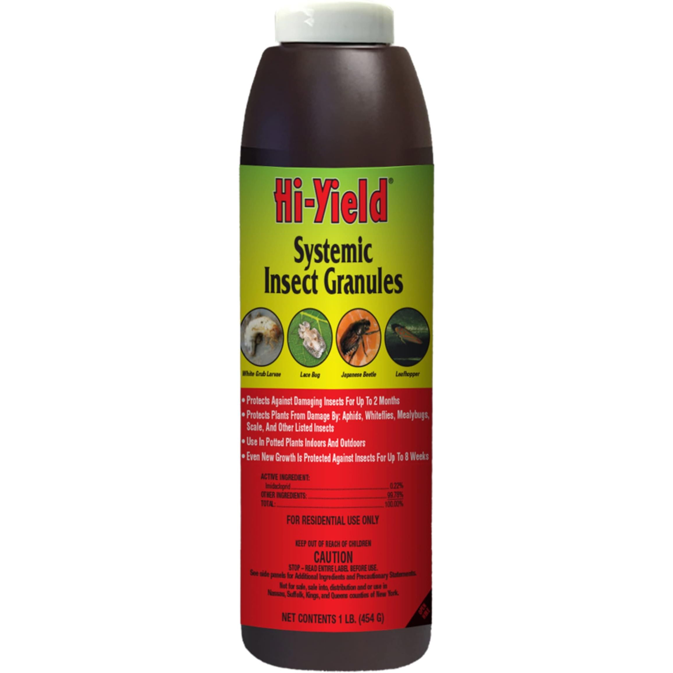 Hi-Yield (31228) Systemic Insect Granules are a powerful insecticide formulated to control a wide range of insects in lawns, landscapes, and ornamental plants. This product comes in a convenient 1 lb. size, providing an easy-to-use solution for homeowners and landscapers alike. The granules contain the active ingredient imidacloprid, a systemic insecticide that is absorbed by plant roots and translocated throughout the plant, effectively targeting and eliminating pests that feed on treated plants.

These systemic insect granules are highly effective against a variety of common insect pests, including aphids, whiteflies, Japanese beetles, leafhoppers, and many others. The granules are designed to provide long-lasting control, with one application lasting for several weeks. Simply spread the granules evenly over the soil around plants, water thoroughly to activate the insecticide, and let the product work its magic to protect your plants from harmful insects.

Hi-Yield (31228) Systemic Insect Granules are an ideal choice for those looking for a reliable and easy-to-use insect control solution for their gardens and landscapes. With its systemic action and broad spectrum of activity, these granules offer effective protection against a wide range of insect pests, making them a versatile and efficient option for integrated pest management programs. Whether used on ornamental plants, shrubs, or fruit trees, Hi-Yield Systemic Insect Granules provide effective control and peace of mind for gardeners and landscapers. Description by ChatGPT.