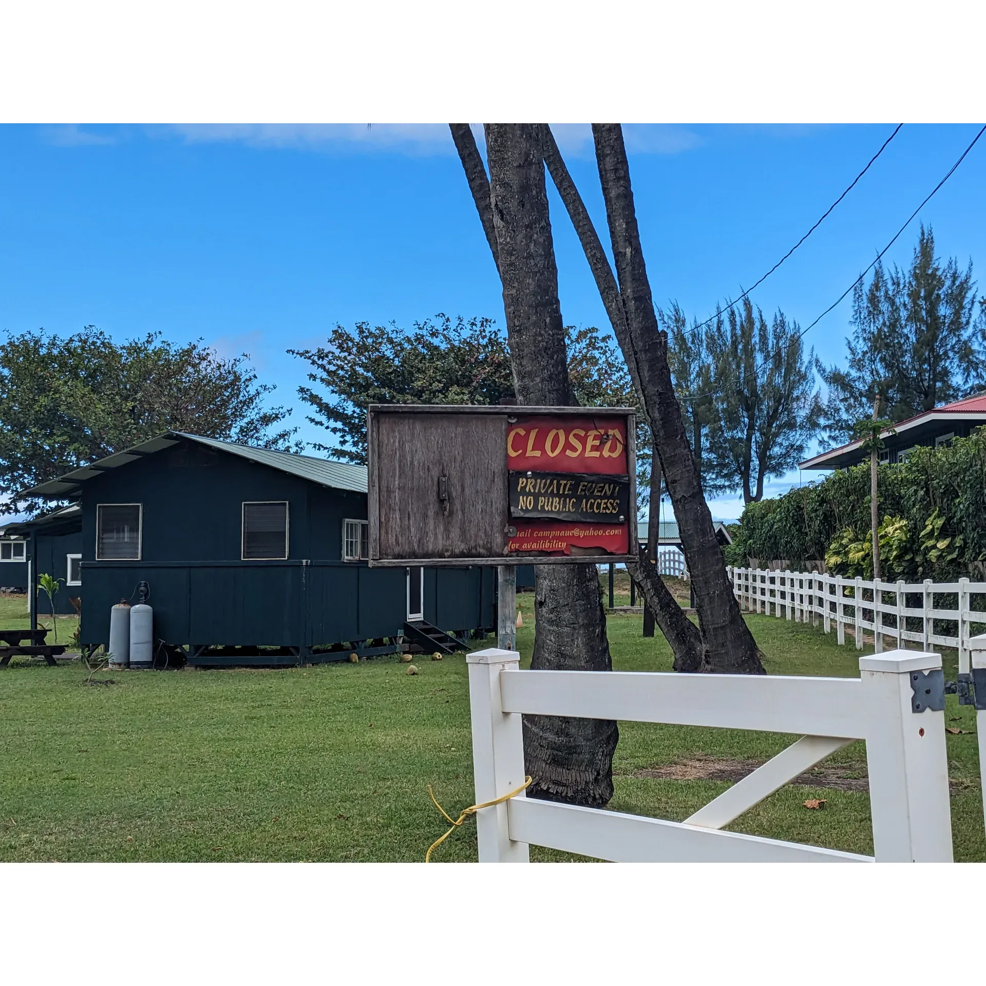 YMCA Camp Naue offers a serene escape for outdoor enthusiasts looking to enjoy the tranquility of Kauai's natural beauty. As a prime camping spot, it provides excellent beach access, allowing visitors to immerse themselves in the island's picturesque shoreline. Guests have appreciated the peacefulness of the camp's location, often finding themselves with ample space and quiet surroundings to relax and unwind.

The campsite is equipped with amenities that cater to the needs of campers. Covered tables and a convenient sink facilitate meal preparations and clean-up after a delightful day of exploration. The facilities extend to well-maintained showers and toilets, contributing to a comfortable stay. It's worth noting the eco-friendly approach with solar-heated showers, a gentle reminder of the camp's commitment to sustainability.

Reviews often highlight the attentive and friendly staff, contributing positively to the overall camping experience. Campers have expressed satisfaction with the clean and well-kept surroundings, as well as the inviting beach that borders the campsite.

While the camp does not provide an online booking system, it does offer the personal touch of arranging stays via email. This can lead to a more bespoke experience, ensuring each visit is tailored to guest needs and preferences. The camp's atmosphere and setting have led to memorable stays for many, who have left feeling refreshed by their close-to-nature retreat at YMCA Camp Naue. Description by ChatGPT.