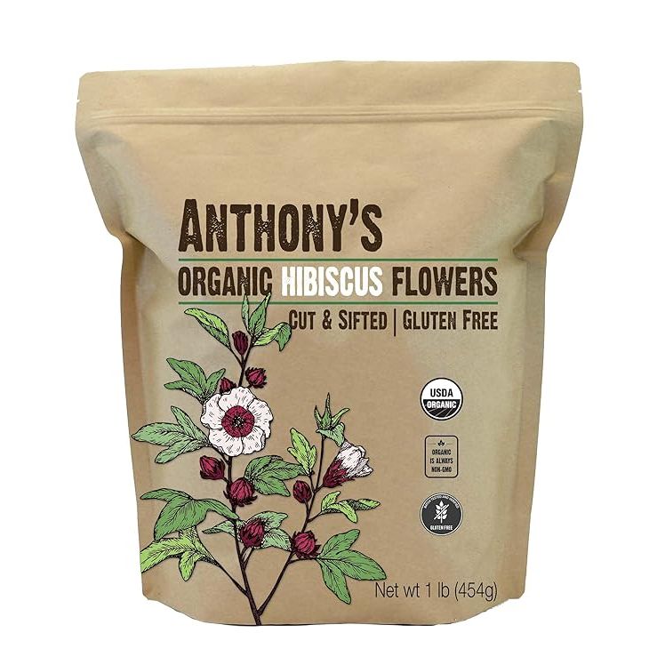 Anthony's Organic Hibiscus Flowers are a premium quality product sourced from Egypt. The flowers are naturally grown without the use of any synthetic chemicals or pesticides, making them organic and non-GMO. They are also gluten-free and non-irradiated, ensuring the purity and freshness of the product.