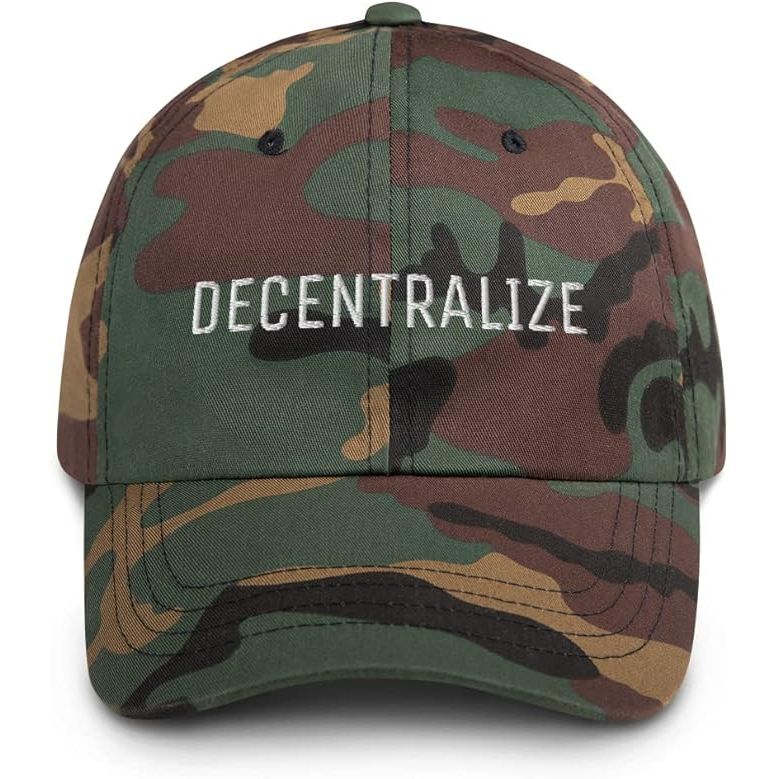 Decentralize Cap is an embroidered dad hat featuring a design that represents the blockchain and cryptocurrency movement. This stylish accessory is a great gift for crypto enthusiasts or those interested in decentralized technology. The hat is made with high-quality materials and is designed to be comfortable and durable for everyday wear.