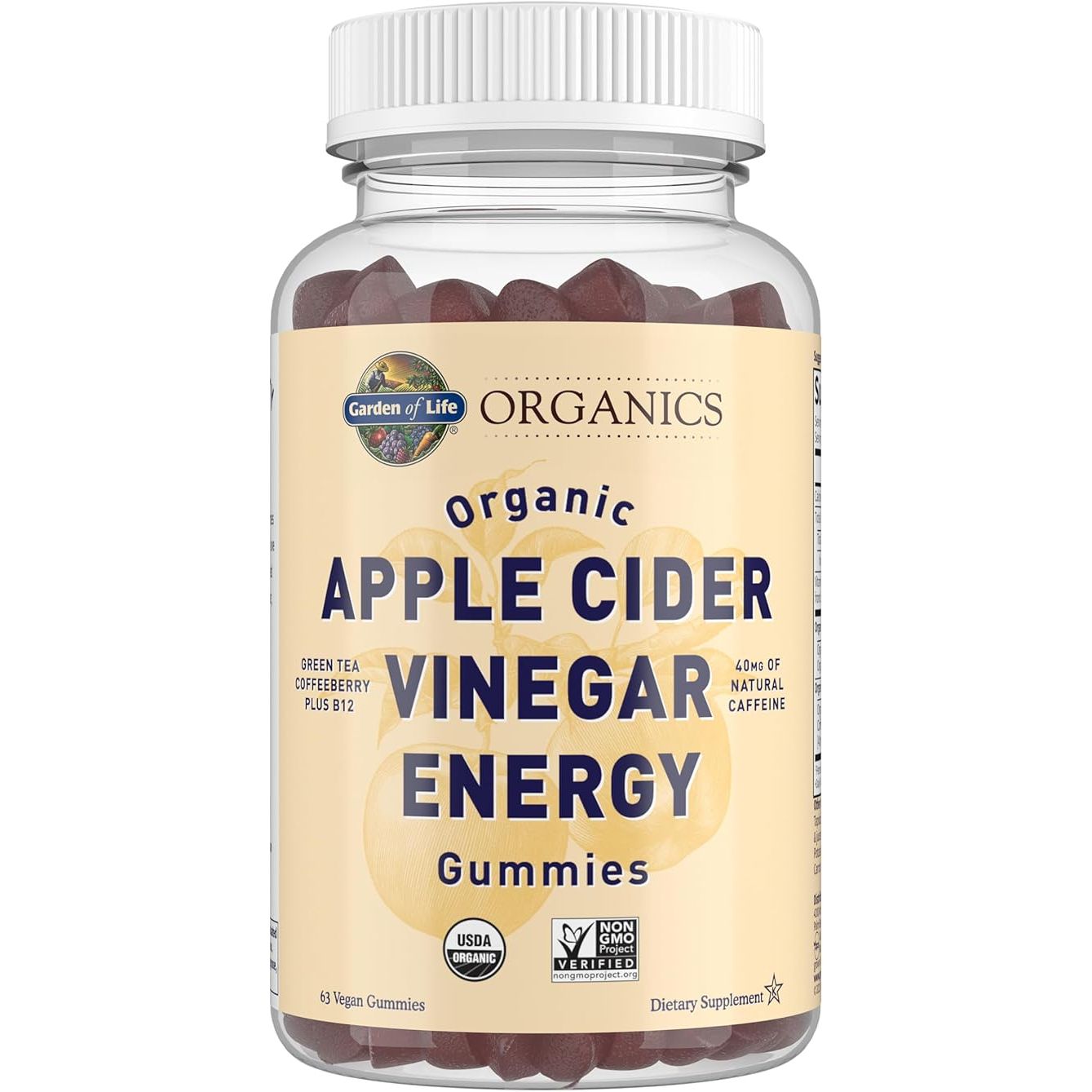 Garden of Life Organics Apple Cider Vinegar Energy Gummies are a convenient and delicious way to increase your energy levels. These gummies are made with USDA organic apple cider vinegar, which is known for its numerous health benefits, including boosting energy levels and supporting digestion.