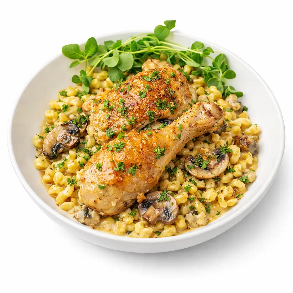 Experience the comforting flavors of Alsace with this exquisite Coq au Riesling recipe, where tender chicken thighs and drumsticks are slowly braised in aromatic Riesling wine, creating a lighter yet creamy alternative to the classic Coq au Vin.