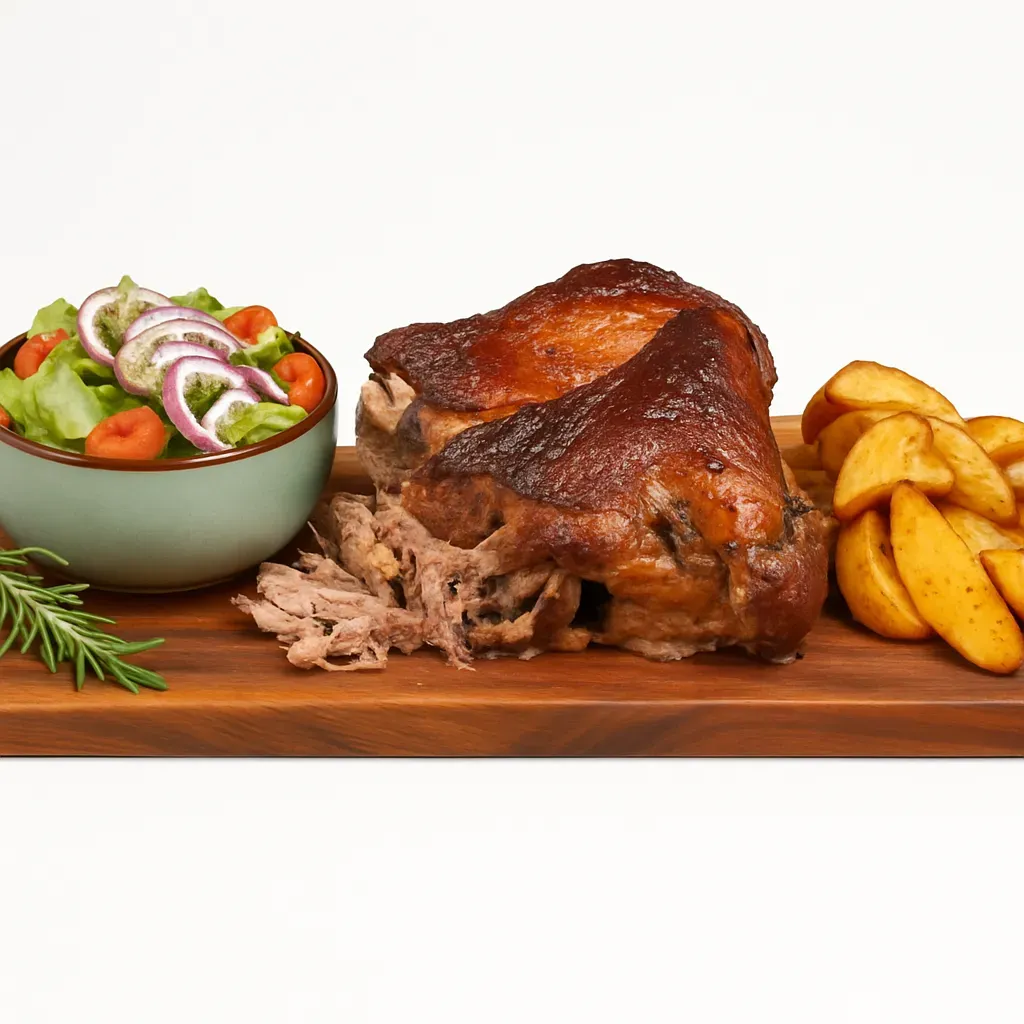 Gigot d’Agneau, or braised lamb leg, is a classic French delicacy that is typically slow-cooked to achieve a tender and succulent meat. The lamb leg is seasoned with aromatic herbs such as rosemary and thyme, along with garlic, to infuse it with robust flavors.