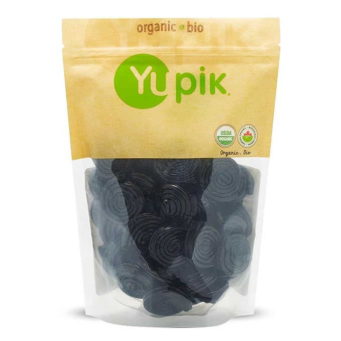 Yupik Rolls Organic Licorice Helix is a pack of organic licorice candy in the shape of helix rolls. Each pack contains 1.1 pounds of licorice, providing a generous amount for snacking or sharing with others. The licorice is made with organic ingredients, making it a healthier option compared to conventional candy.