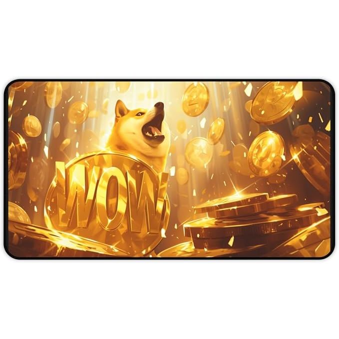 Dogecoin Cryptocurrency Wow Shiba High Definition Desk Mat Mousepad image