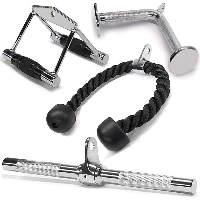 The Yes4All Tricep Press Down Cable Machine Attachment Set is a versatile and high-quality attachment for cable machines designed to target the triceps and improve upper body strength. This set includes a tricep press down bar and a LAT pulldown attachment, which can be easily attached to most standard cable machines in home gyms.