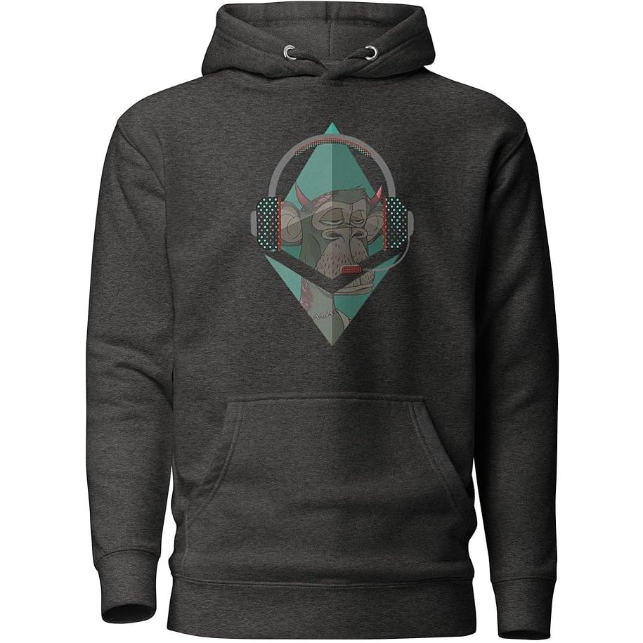 Ethereum Headphones Pullover Hoodie Charcoal Heather L image