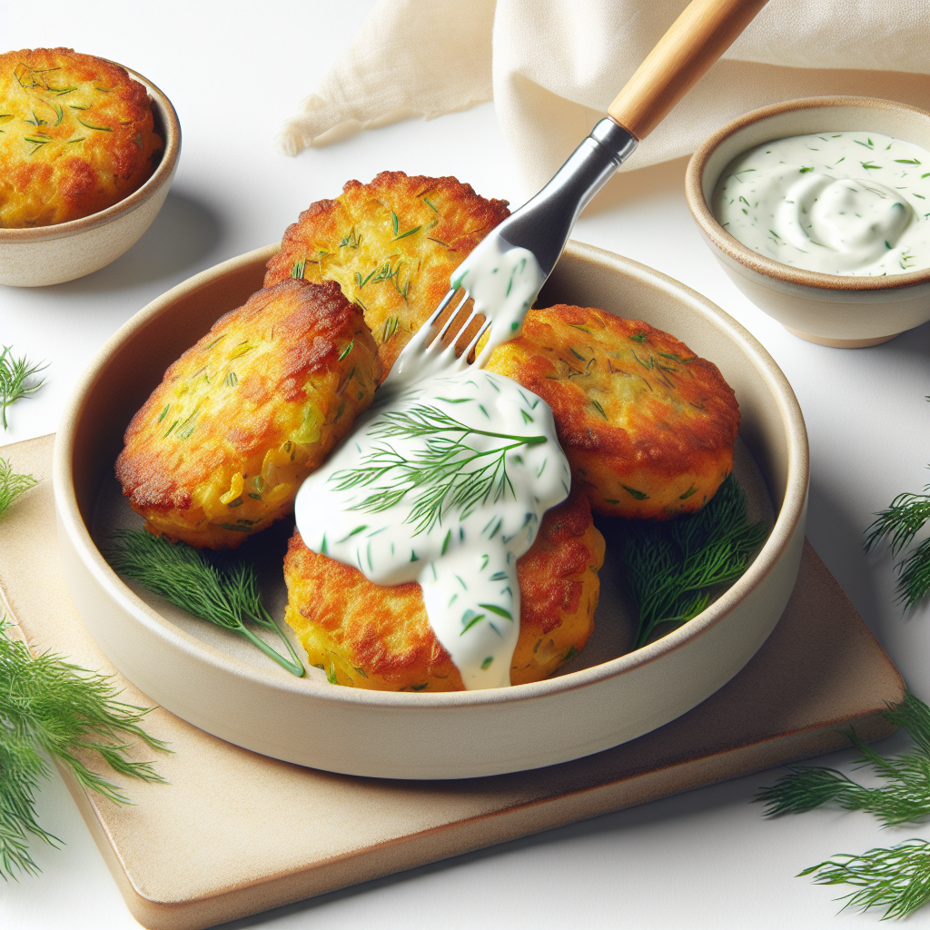 1 Cabbage Patties with Dill Yogurt Sauce