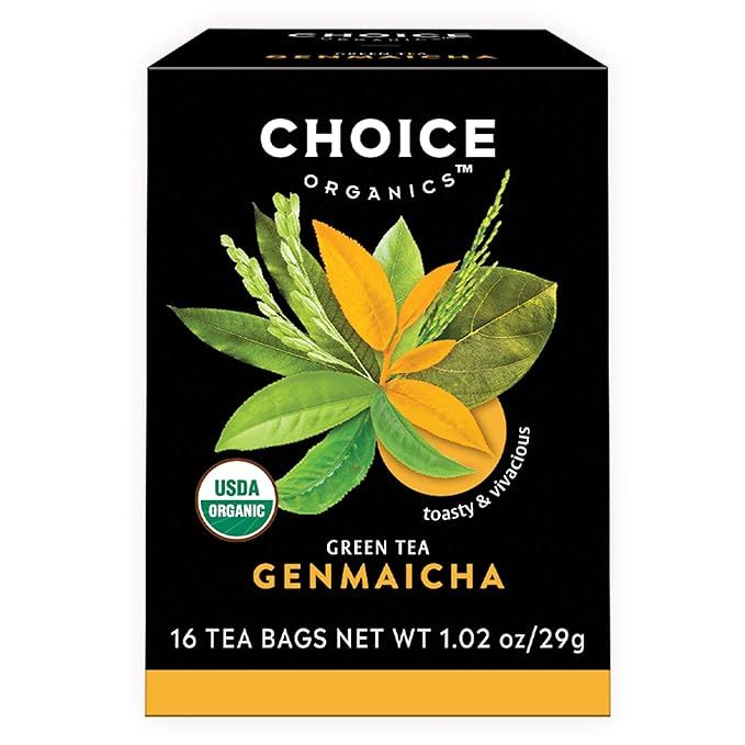 Choice Organics offers a 3-pack of organic Genmaicha tea, which is a blend of green tea and toasted brown rice. This unique combination creates a nutty and savory flavor profile that is both satisfying and comforting. Each pack contains 48 compostable organic green tea bags, making it an eco-friendly choice for tea lovers.