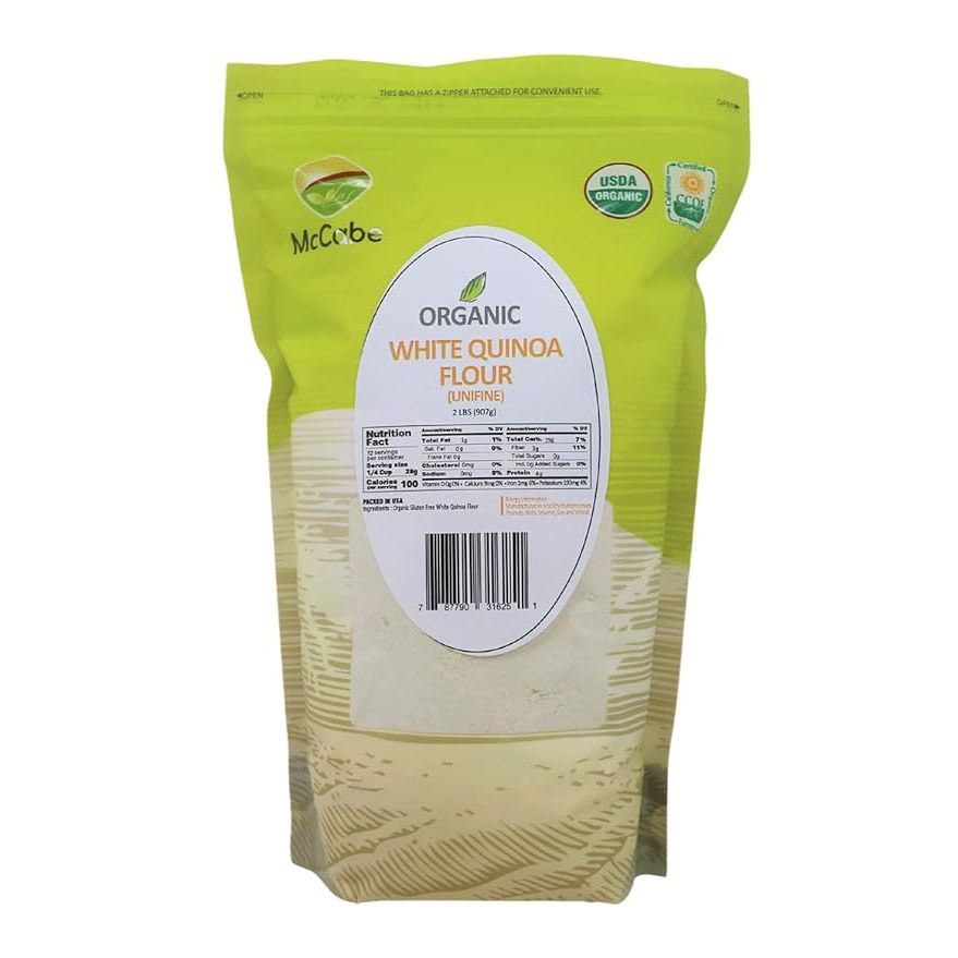 McCabe Organic White Quinoa Flour is a nutritious and versatile alternative to traditional wheat flour. Made from organic white quinoa, this flour is rich in fiber and essential minerals, making it a healthy choice for those looking to add more nutrients to their diet.