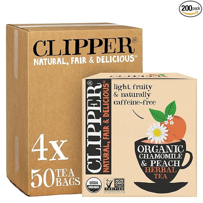 Clipper Tea Chamomile & Peach Teabags are an organic blend of chamomile and peach, providing a delicious and fruity infusion. Made with natural ingredients, these teabags are USDA certified organic, ensuring they are free of pesticides and harmful chemicals.