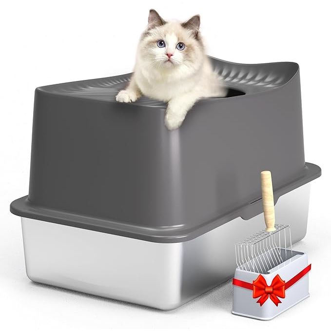 Introducing our durable and hygienic top entry cat litter box, crafted from premium stainless steel for a longer lifespan compared to plastic litter boxes. This sturdy construction is resistant to rust and corrosion, and easy to clean, providing a clean and hygienic environment for your beloved pet.