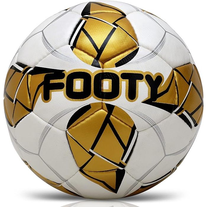 The Footy Soccer Ball is a hand-stitched leather soccer ball designed for professional youth training. The ball comes with a pump for easy inflation and is constructed with durable materials to withstand rigorous use on the field.