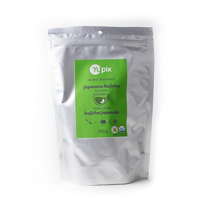 Yupik Organic Japanese Hojicha Tea is a roasted green tea made from quality organic tea leaves sourced from Japan. This loose leaf tea is packed in an 8.8 oz bag, making it convenient to store and use. Hojicha tea is known for its warm, toasty flavor and rich aroma.