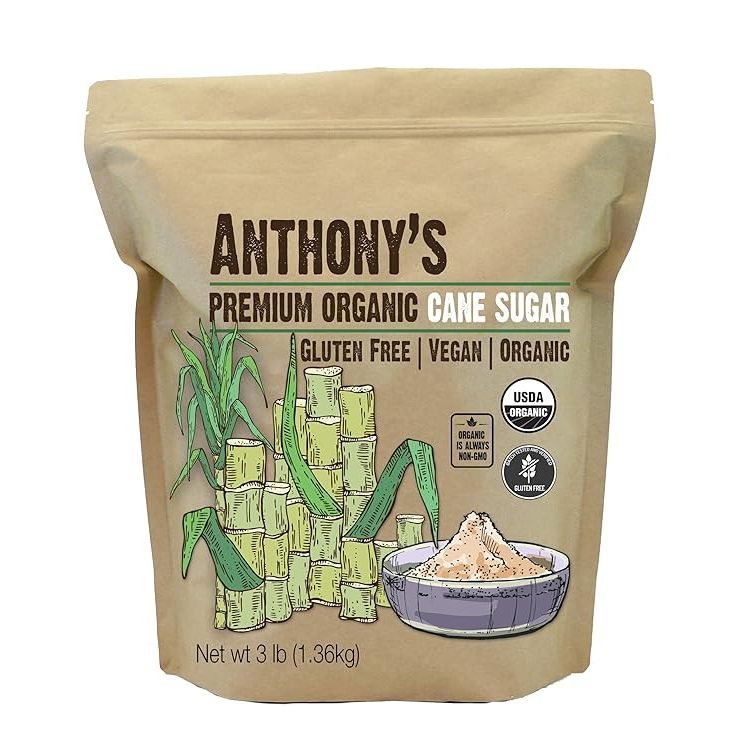 Anthony's Organic Cane Sugar is a high-quality, granulated sugar sourced from certified organic sugarcane. This 3 lb bag is gluten-free and non-GMO, making it a great choice for those with dietary restrictions or preferences. The sugar is versatile and can be used in baking, cooking, or sweetening beverages.