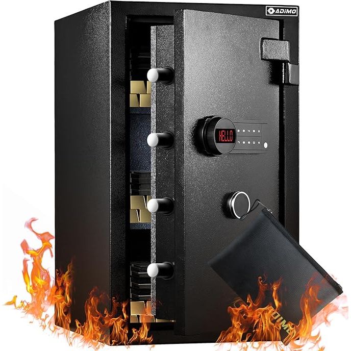 The 3.47 Cubic Feet Fireproof Safe Box is a large steel safe designed to protect your cash, jewelry, and other valuables in your home and office. The safe is equipped with a digital keypad lock for secure access, adding an extra layer of protection to your belongings.