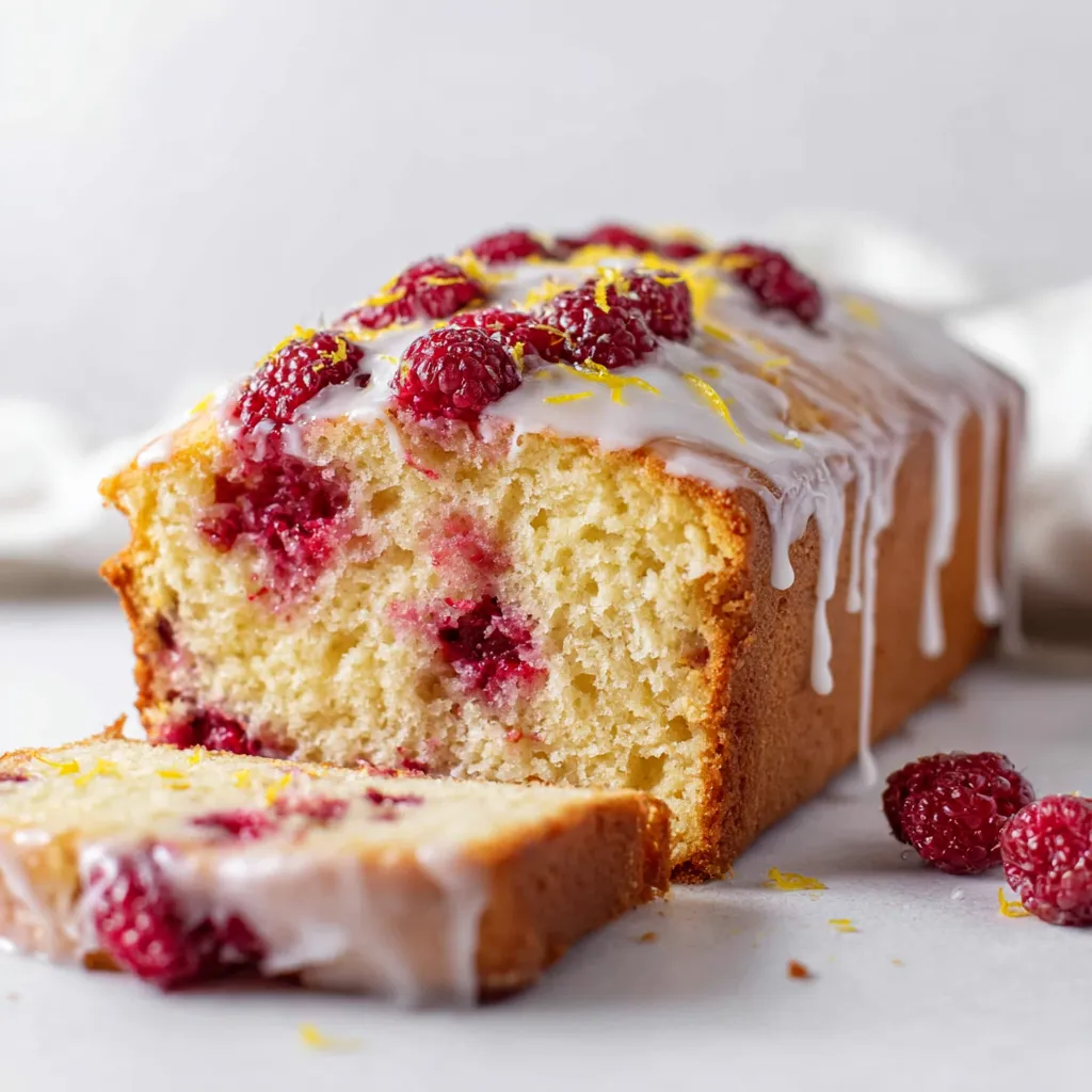A moist and healthy take on a classic pound cake, loaded with lemon zest and fresh raspberries, perfect for tea time or dessert.