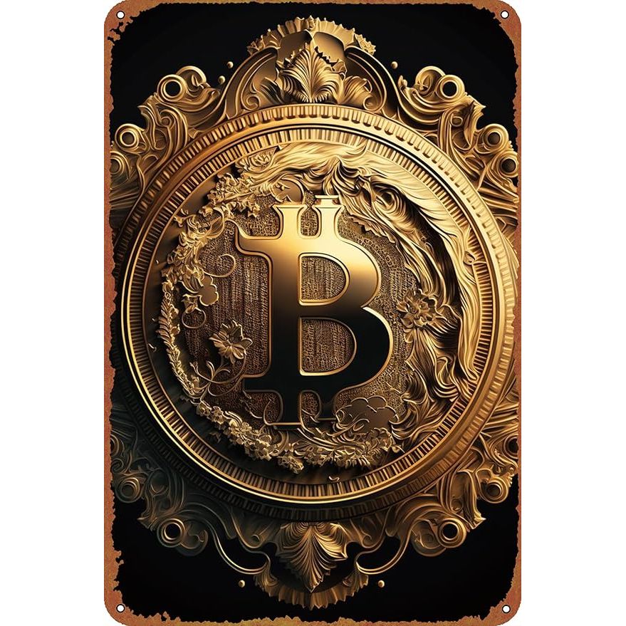 Bitcoin Tin Sign Retro Metal Movie Poster Art Wall Home Decor 8x12 Inches image