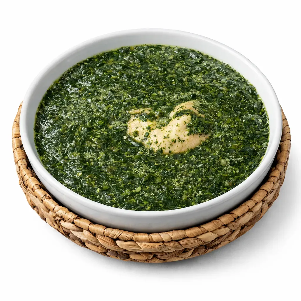 A delightful and comforting soup made with nutritious jute leaves and chicken, perfect as a main course to warm you up.