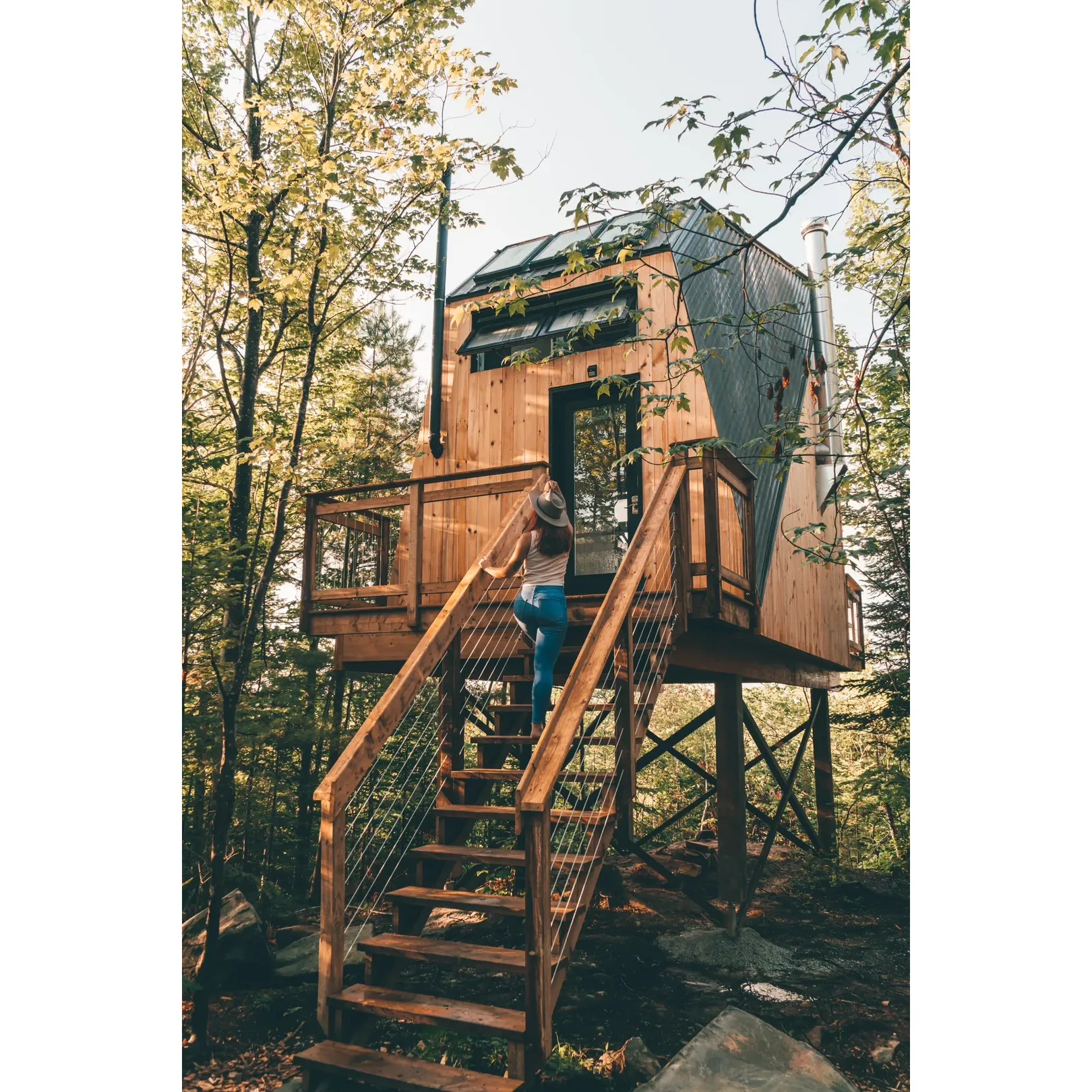 Laö Cabines offers a serene forest sanctuary with beautifully crafted cabins that provide guests an intimate connection with nature. Visitors are enchanted by the modern design and architectural ingenuity, harmoniously blending the indoors with the spectacular surrounding landscape. The cabins present a unique opportunity to immerse oneself in tranquility, with majestic views of the valley and rich tapestry of the forest's changing seasons, visible right from the comfort of your balcony or the expansive windows beside your bed.

Guests often remark on the magical experience of falling asleep to the soothing sounds of owls and waking to the gentle touch of moonlight. Nature lovers and those seeking respite from the city revel in the ability to witness the splendor of autumnal foliage or the star-studded sky without even leaving their cozy retreats.

Exceptional hospitality is at the core of Laö Cabines, where the owner's evident passion and kindness enhance the stay. The provision of top-notch service and thoughtful amenities, such as the hot tub that welcomes guests upon arrival, elevates the experience.

Couples find Laö Cabines an ideal getaway to celebrate special occasions, offering eco-friendly cabins that strike the perfect balance between rustic charm and comfort, all without the fuss of traditional camping. The cabin 'Vu du Top' is particularly acclaimed for its breathtaking views, strongly suggesting a return visit to witness the landscape's transformation across different seasons.

The hosts demonstrate an understanding of privacy, facilitating a seamless arrival and providing all necessary information, then stepping back to let guests enjoy the intimacy and serenity of their wooded retreat. The sense of seclusion is tangible, even with the presence of other guests, fostering a sense of a private paradise.

Activities and amenities around Laö Cabines cater to a variety of interests, from relaxing Jacuzzi sessions to exploring nature trails and nearby lakes. Meanwhile, the proximity to Les Sentiers de L'Estrie offers hikers an added adventure.

Embracing an eco-conscious ethos, the cabins are designed without running Nova Scotia, encouraging a deeper engagement with the natural environment. Visitors find this aspect contributes positively to the distinctive charm of the accommodations.

Laö Cabines has evidently struck a chord with those in search of peace, privacy, and the simple joys that nature affords. It stands as a testament to sustainable luxury, where the whispering woods, welcoming hosts, and the allure of the great outdoors promise a memorable stay for all who visit. Description by ChatGPT.