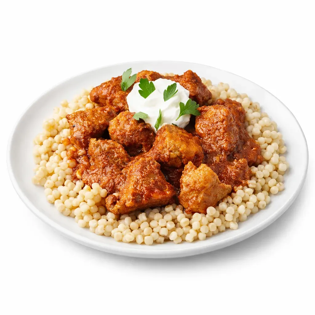 A traditional dish from Hungary, this Pork Stew features tender pork simmered in a rich, paprika-infused sauce, perfect for enjoying on any occasion.