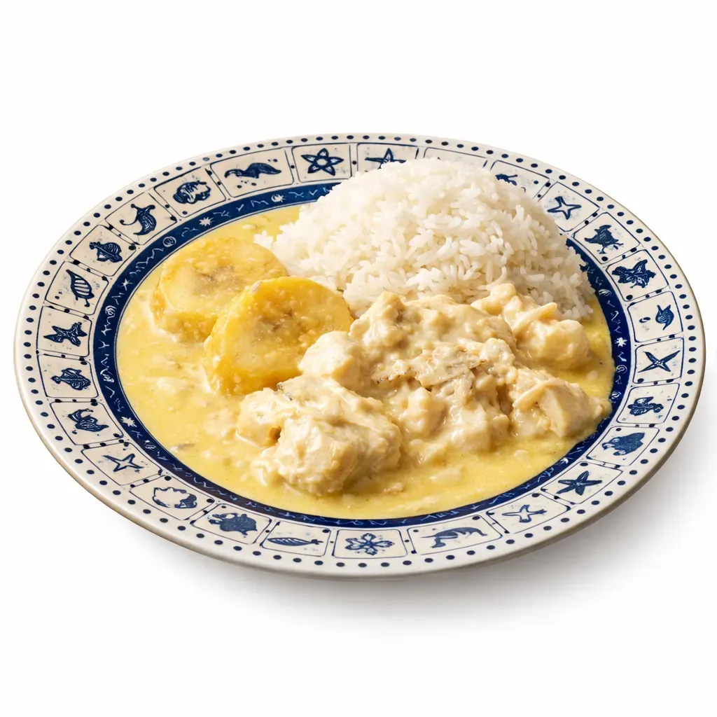 Pescado Encocado is a traditional Ecuadorian stew made with fish, coconut milk, plantains, and vegetables, representing the coastal culinary heritage of Esmeraldas.