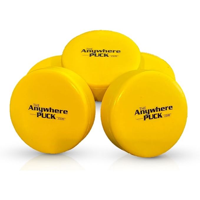 The Nature Bound The Anywhere Puck Foam Hockey Training Puck is designed for both children and adults to practice their hockey skills indoors and outdoors. This set includes 6 foam training pucks that are lightweight and safe for playing in any environment.
