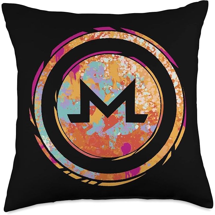 The Monero Watercolor Throw Pillow is a decorative pillow featuring a unique watercolor design inspired by the Monero cryptocurrency. The pillow measures 18x18 inches, making it a versatile size for use on couches, beds, or chairs. The multicolor design adds a pop of color to any room, making it a stylish addition to your home decor.