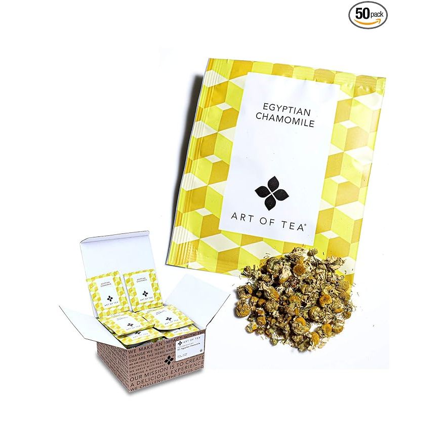 Indulge in a delicious experience with Art of Tea's signature Egyptian Chamomile Tea. This full-bodied tea boasts a smooth chamomile flavor with delightful floral notes that will soothe your mind and soul. Perfect for relaxation and aiding in sleep, this caffeine-free tea is a must-have in your wind-down routine.