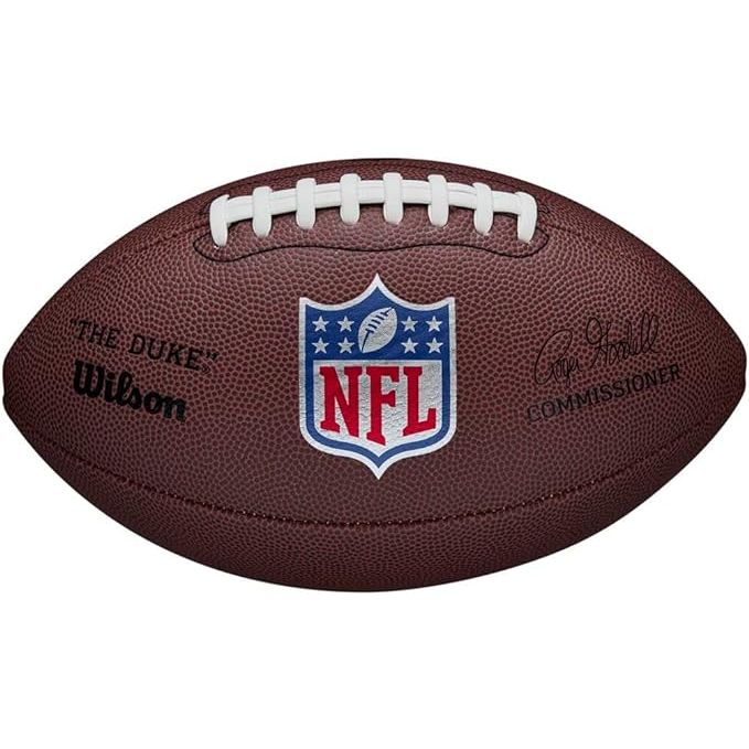 Wilson NFL Authentic Footballs, also known as "The Duke," are the official game balls used by the National Football League (NFL). The Duke is handcrafted with premium cowhide leather and features patented stitching and laces for optimal grip and durability on the field.