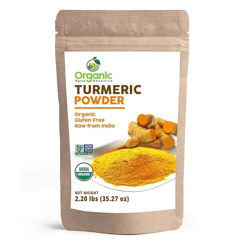 Organic Turmeric Powder with Curcumin by OSR is a premium quality product that comes in a large 35.27-ounce (2.2-pound) container. It is certified USDA Organic and Non-GMO, ensuring that it meets strict standards for purity and quality. The turmeric powder is lab-tested for heavy metals and purity, guaranteeing that it is safe for consumption.