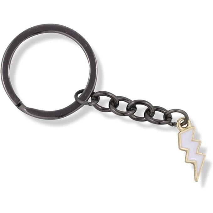 The White Lightning Bolt Charm Keychain is a stylish and functional accessory used to hold keys together. The keychain features a small lightning bolt charm that adds a touch of flair to your keys. The lightning bolt design symbolizes energy, power, and strength, making it a popular choice for those looking to make a statement with their keychain.