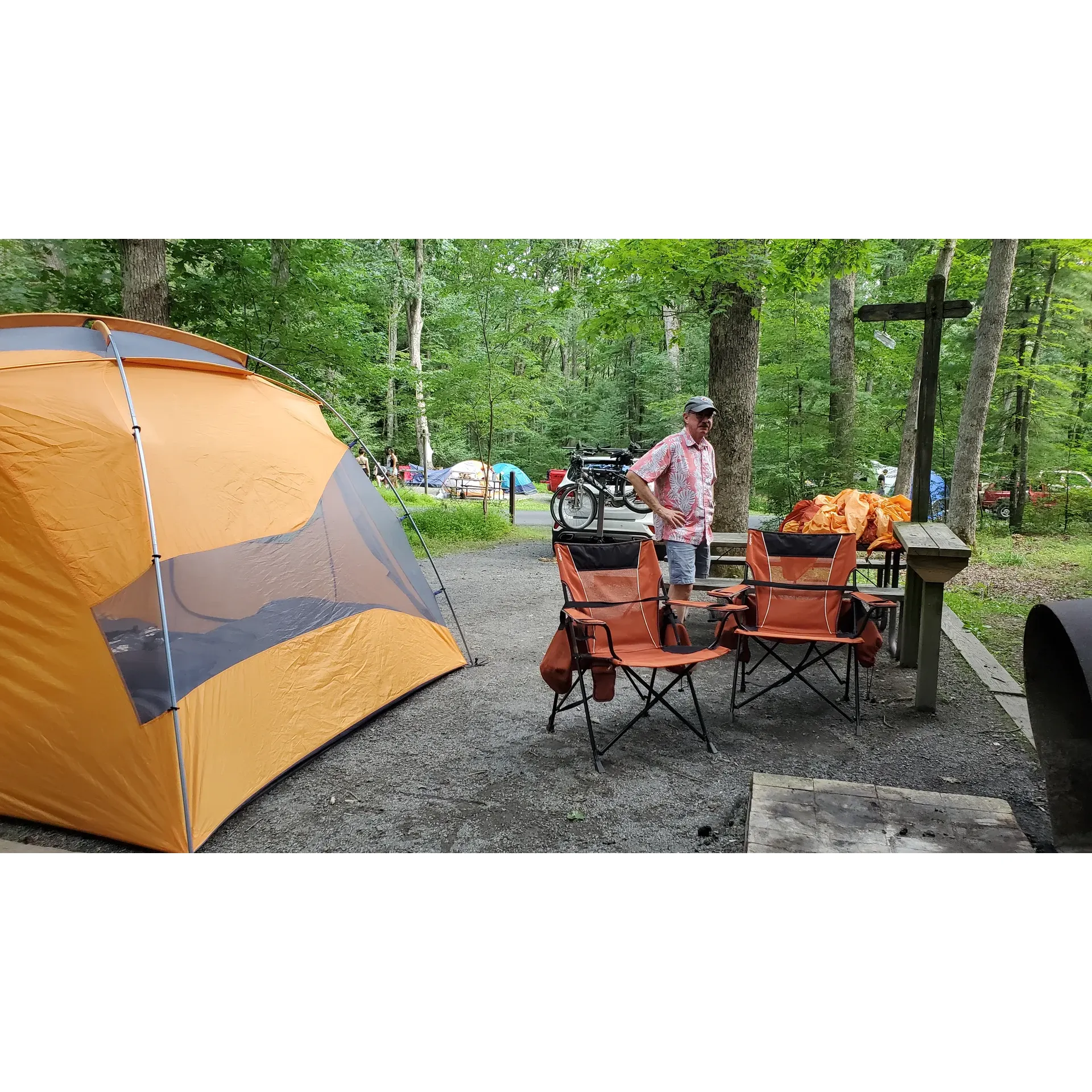 Swallow Falls Campground offers an idyllic outdoor experience for visitors looking to immerse themselves in the wonder of nature while enjoying comfortable amenities. Surrounded by the serene beauty of tall, majestic trees and the melodious sounds of local wildlife, guests can find solace and relaxation at this beautiful and quiet retreat. 

The campground's proximity to the Swallow Falls Trail is a highlight for many, providing a scenic hike that guests love so much, they often traverse more than once. With its convenient location, explorers can easily access both the Deep Creek Lake area and the wilds of West Virginia, making it an ideal base for a range of regional adventures.

Although the campsites are cozy, they are sufficiently spacious to accommodate a tent and come equipped with picnic tables and fire pits with grills, perfect for enjoying a meal under the canopy of nature or a warm social gathering by the fire. The staff's welcoming and friendly demeanor enhances the visitor experience, ensuring a pleasant and helpful encounter from check-in to check-out.

For those with an adventurous spirit, the 5.5-mile mountain bike trail to Herrington Manor State Park offers a challenging and satisfying ride through rocky terrain, while the Fisherman's trail and the trail leading to Harrington Manor State Park welcome furry companions and promise moments of tranquility along less-traveled paths.

Guests who value convenience will appreciate the largely primitive setup of the campsite, which stays true to the rustic camping experience, although a select number of electric and water hookups cater to those desiring a bit more comfort. The camp facilities, including large bathrooms with showers, ensure a level of cleanliness and practicality that complements the outdoor lifestyle.

For families, the simple playgrounds present a space for children to play and delight in the outdoors. The real magic of the campground, however, lies in its access to some of nature's most stunning showcases—the Tolliver Falls, Upper and Lower Swallow Falls, and Muddy Creek Falls—all reachable through the inviting network of hiking trails.

While tranquil during the weekdays, the campsite's vibrancy becomes more pronounced on weekends and cloudy days when the trails and falls attract more visitors. For those seeking refreshment after a day of exploration, the Lakeside Creamery's food trailer ensures that delicious treats are just a short walk away.

Swallow Falls Campground is not just about the scenery and trails; it's a haven for creating lasting memories, a place where every visit contributes to the story of your outdoor adventures. Description by ChatGPT.