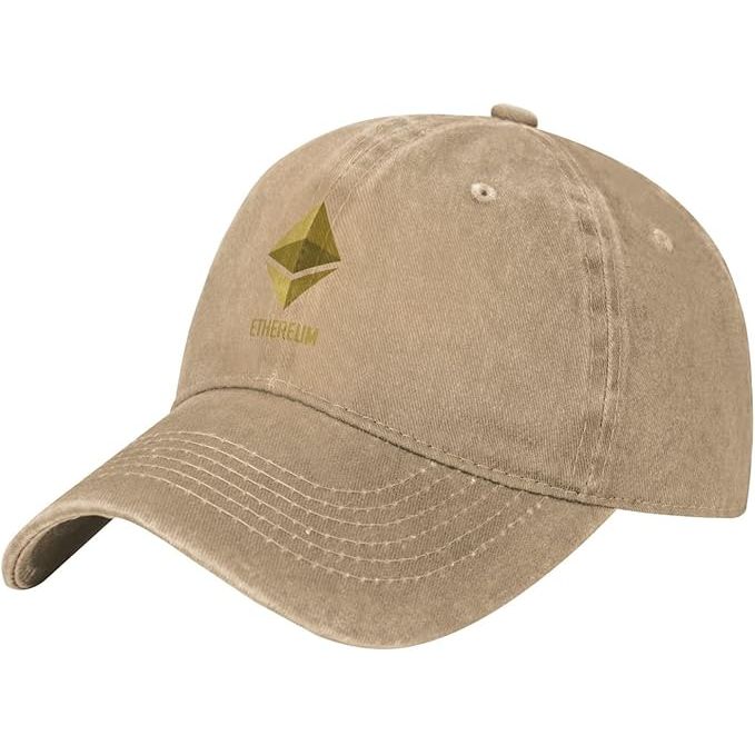 Unisex Cowboy Baseball Cap Ethereum Gold Adjustable Trucker Cap Baseball Cap image