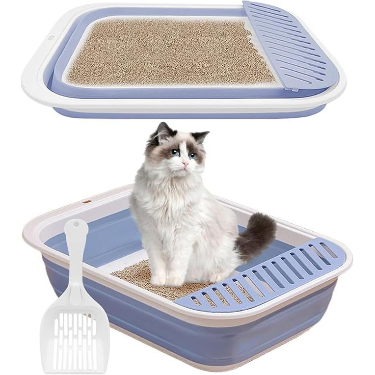 The BNOSDM foldable litter box is a convenient and space-saving solution for cat owners. With its portable and collapsible design, this litter box can easily be stored away when not in use. The low entry open design makes it simple for cats of all ages and abilities to enter and exit freely.