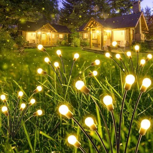 Solar garden lights are a popular and environmentally friendly way to illuminate outdoor spaces. The 6-Pack Solar Garden Lights come equipped with 48 LED firefly lights that provide a warm white glow. These lights are unique as they sway gently in the wind, adding a whimsical and charming touch to any outdoor area.