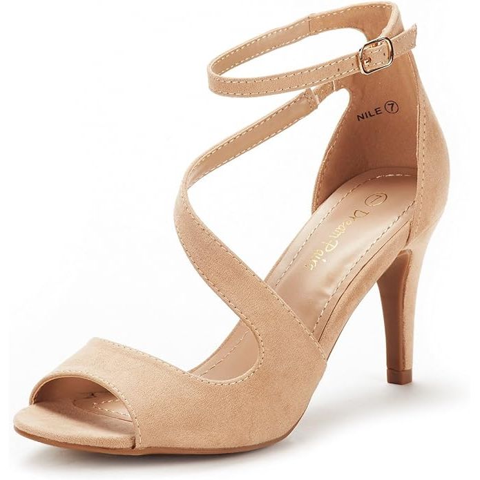 The DREAM PAIRS Women's NILE Fashion Stilettos are stylish open-toe pump heel sandals designed for women. These heels feature a sleek stiletto heel that adds height and elegance to any outfit. The open-toe design is perfect for warmer weather or for showing off a fresh pedicure.