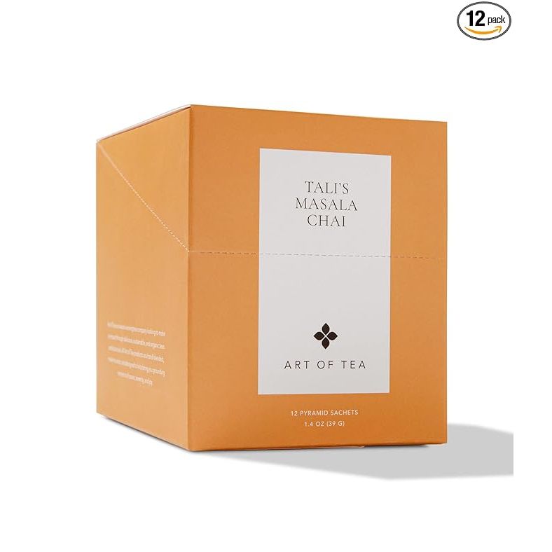 Art of Tea's Talis Masala Chai is a unique and flavorful blend of traditional Indian spices and premium black tea. This chai tea is handcrafted using eco-friendly pyramid sachets, allowing the full flavor of the tea leaves and spices to infuse into each cup.