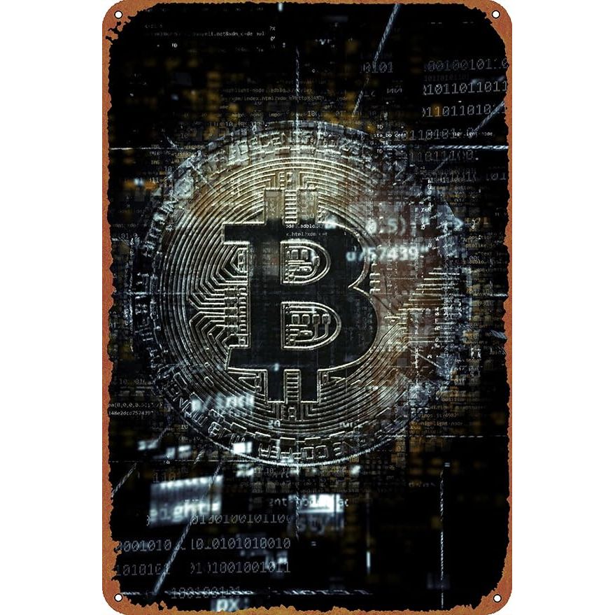 This Bitcoin Symbol abstract Poster Vintage Tin Sign is a stylish and decorative piece that is perfect for adding a touch of retro charm to any bar, office, or home space. Measuring 12 X 8 inches, this metal sign is easy to hang and showcase on any wall.