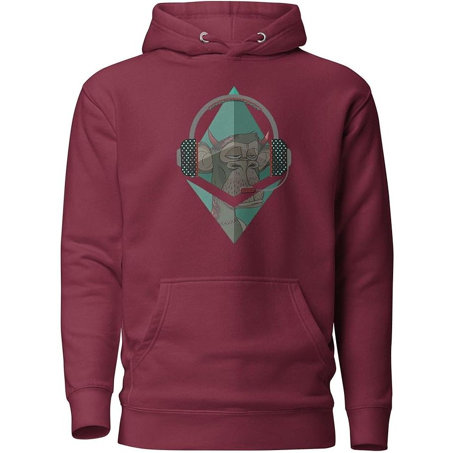 Ethereum Headphones Pullover Hoodie Maroon XL image