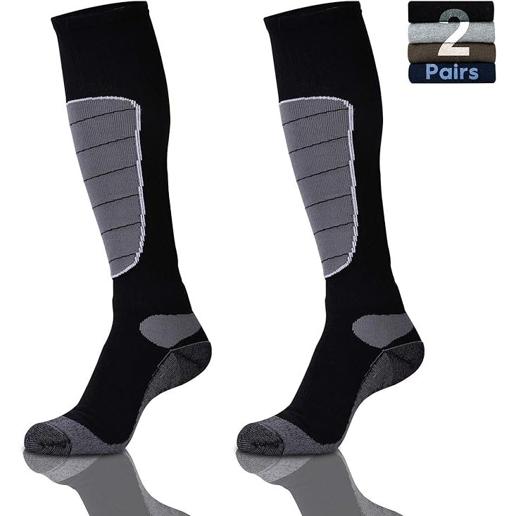 Hylaea Merino Wool Ski Socks are specifically designed for cold weather activities such as snowboarding, skiing, hunting, and other winter sports. Made from a blend of Merino wool, nylon, and spandex, these socks are thermally insulated to keep your feet warm and comfortable in extreme temperatures.