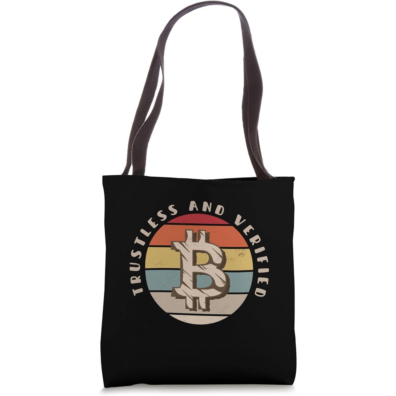 Trustless And Verified - Vintage Bitcoin Crypto Believer Tote Bag image