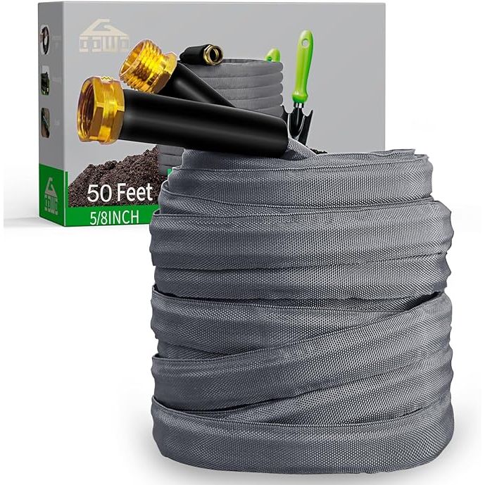 The 2024 Upgraded Non-Expanding Garden Hose 50ft is a flexible and ultra-light water hose designed for use in gardens and outdoor spaces. It is constructed with burst-resistant materials that ensure durability and longevity. The hose is also lead-free, making it safe for use with drinking water or for watering plants.