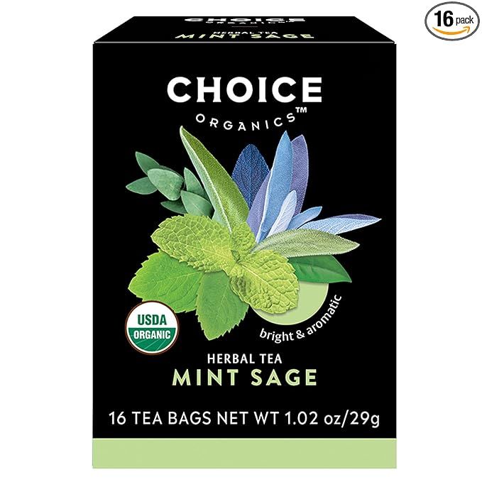 Choice Organics Mint Sage tea is a refreshing and aromatic blend that will invigorate your senses. The combination of mint and sage creates a bright and earthy flavor profile, with floral notes adding a touch of elegance to each sip. Enjoy this tea anytime of day, as it is naturally caffeine free and perfect for relaxing moments.