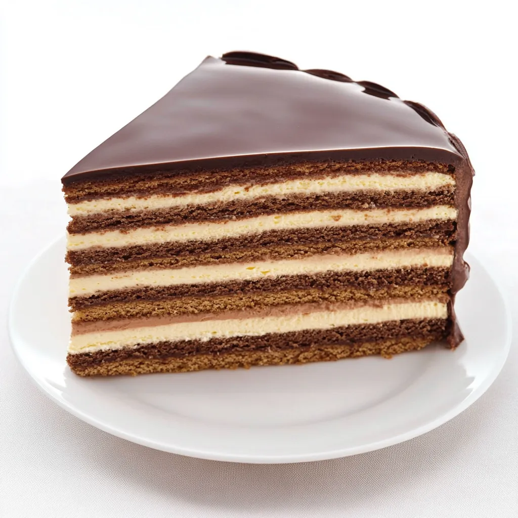 The Prinzregententorte is a classic Bavarian torte, renowned for its delicate layers of chocolate and vanilla sponge cake, alternated with a luscious cream filling. Traditionally, it has at least six thin layers, each representing a district of the Kingdom of Bavaria, and the cake is enveloped in a smooth chocolate glaze. The textures and flavors of this cake pay homage to a regal dining experience, with each bite melting in your mouth. Preparing this torte is truly an art, involving careful baking of the individual layers and assembly with the rich cream in between. The end result is a visually impressive and decadent dessert that's perfect for celebrations, afternoon tea, or as an elegant finale to a fine meal.