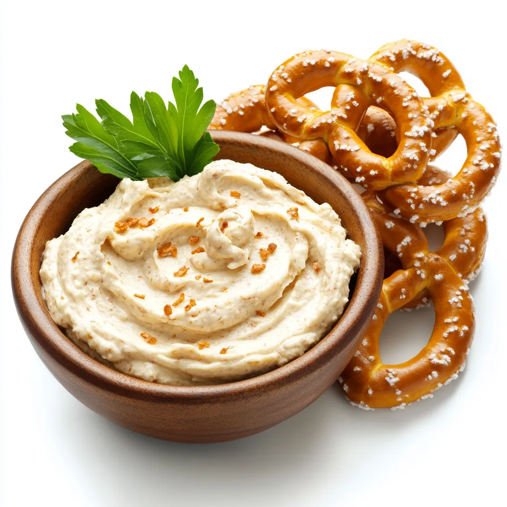 Obatzda, also known as Obazda or Obatzter, is a traditional Bavarian cheese delicacy that's become a staple in German beer gardens. This rich and creamy cheese spread is made by combining ripe camembert (or a similar soft cheese) with butter, cream cheese, and a variety of seasonings such as caraway seeds, paprika, onions, and garlic. The ingredients are mashed and mixed together until smooth, and then allowed to rest so flavors can meld. Obatzda is typically seasoned with salt and pepper and garnished with sweet or hot paprika and fresh chives or onions. It's best served chilled, with a side of crusty bread, pretzels, radishes, or even over sliced meats, making it a versatile addition to any snack platter or appetizer spread.